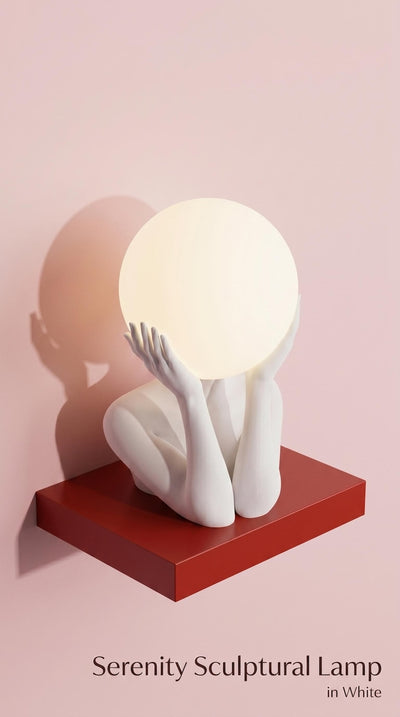 Sculptural Sphere Table Lamp, Modern Bedside Serenity, Artistic Ambient Light, Minimalist Home Decor