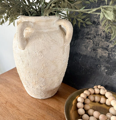 Matte textured vase, aged vessel, Artisanal vase, Minimalist organic shape vase, Stone textured vase, Rustic Pottery Style, Minimalist decor