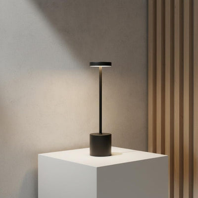 Gold Cylinder LED Table Lamp | Rechargeable Touch Dimmer | 3 Color Temps | Minimalist Bedroom