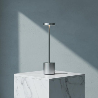 Gold Cylinder LED Table Lamp | Rechargeable Touch Dimmer | 3 Color Temps | Minimalist Bedroom