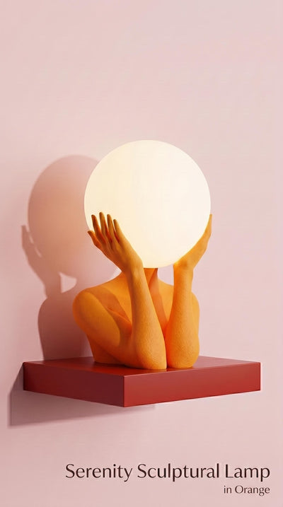 Sculptural Sphere Table Lamp, Modern Bedside Serenity, Artistic Ambient Light, Minimalist Home Decor