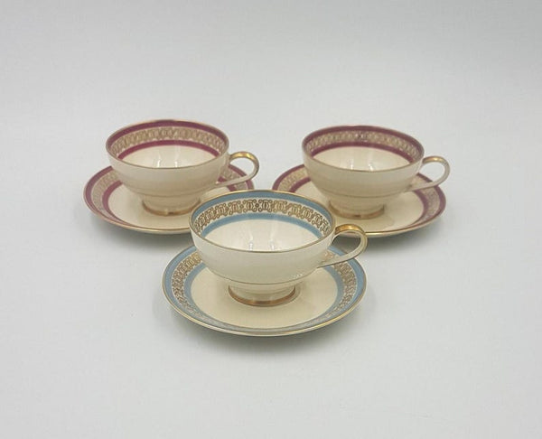 Rosenthal Porcelain Demitasse Tea / Coffee Cups and Saucers (Set of Three)