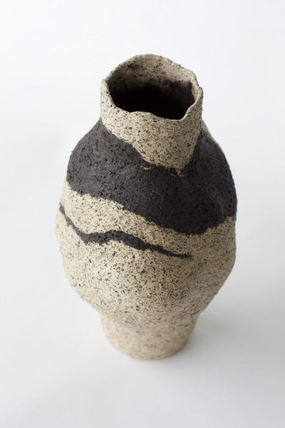 Beige Ceramic Vase, Sculptural Textured Vase, Minimalist Art Piece, Unique Design, Home Decor Vessel, Wabi Sabi,