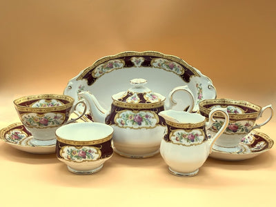 Vintage Royal Albert  Lady Hamilton design tea set for 2. ( If you want for 6 whatsapp us)
