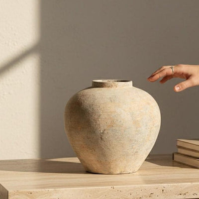Wabi Sabi Porcelain Vase for Japandi Minimalist Home Decor