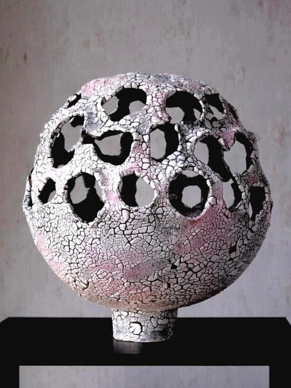 Sculptural Centerpiece, Wabi Sabi Abstract Vessel, Organic Textured Pottery, Statement Object for Modern Interior