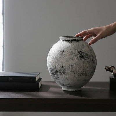 Wabi Sabi Porcelain Vase for Japandi Minimalist Home Decor