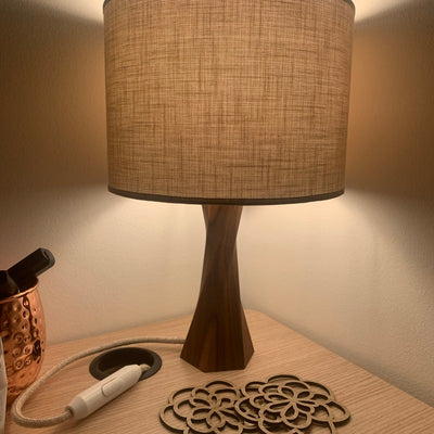 Handcrafted Wooden Table Lamp: Modern Bedside Desk Light