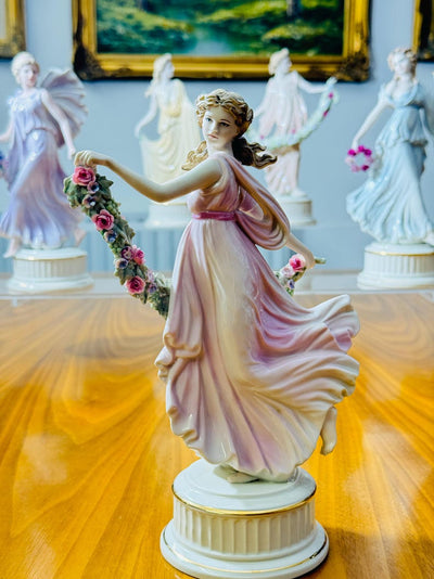 Wedgwood Dancing Hours Floral Bone China Figurine – Limited Edition Hand-Coloured Porcelain 632/7500