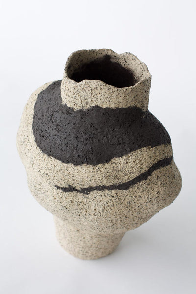 Beige Ceramic Vase, Sculptural Textured Vase, Minimalist Art Piece, Unique Design, Home Decor Vessel, Wabi Sabi,