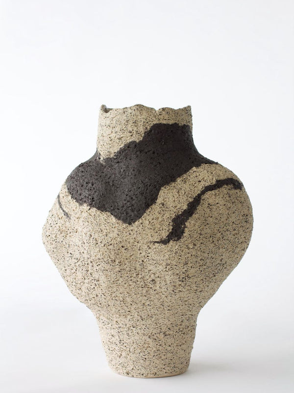 Beige Ceramic Vase, Sculptural Textured Vase, Minimalist Art Piece, Unique Design, Home Decor Vessel, Wabi Sabi,