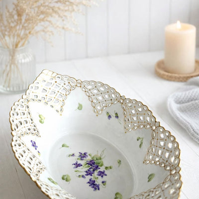 Royal Copenhagen Blue Viol Full Lace Fruit Basket Extremely Rare 1894–1900