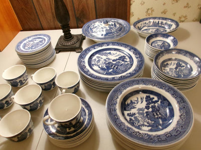 72 piece BLUE WILLOW Dinnerware Set by Johnson Bros.