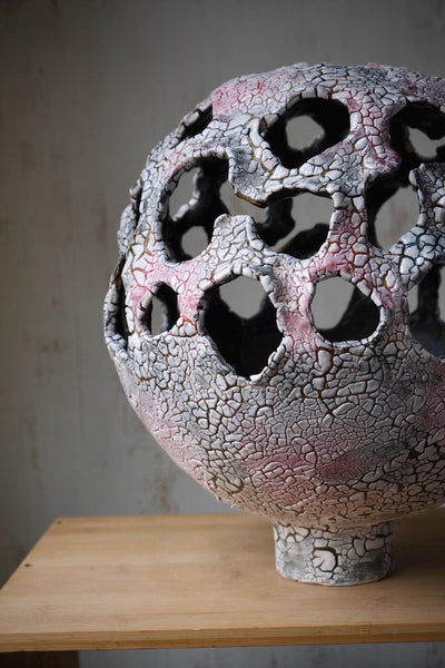 Sculptural Centerpiece, Wabi Sabi Abstract Vessel, Organic Textured Pottery, Statement Object for Modern Interior