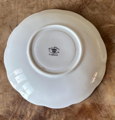 Very Rare Antique c1905 Edwardian Royal Albert Crown China Trio, Tea Cup, Saucer And Square Tea Plate. Green, Cream, White With Gold Gilt.