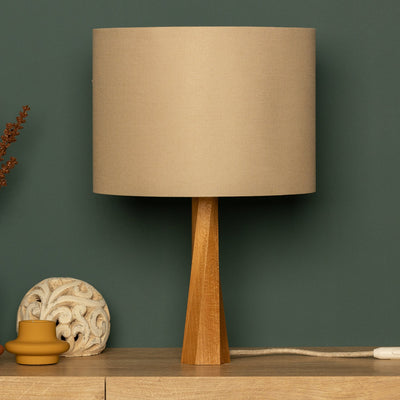 Handcrafted Wooden Table Lamp: Modern Bedside Desk Light