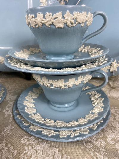 Vintage Wedgwood Embossed Queen's Ware dinner & tea set
