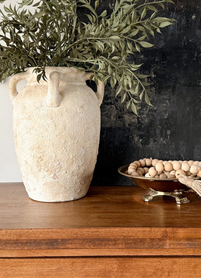 Matte textured vase, aged vessel, Artisanal vase, Minimalist organic shape vase, Stone textured vase, Rustic Pottery Style, Minimalist decor