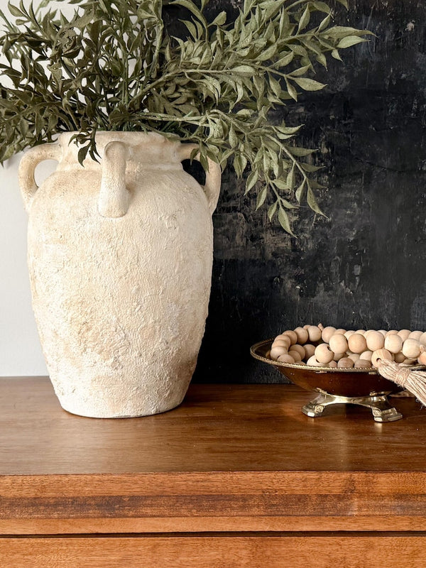 Matte textured vase, aged vessel, Artisanal vase, Minimalist organic shape vase, Stone textured vase, Rustic Pottery Style, Minimalist decor