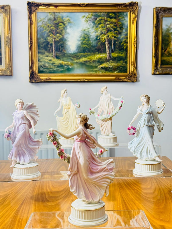 Wedgwood Dancing Hours Floral Bone China Figurine – Limited Edition Hand-Coloured Porcelain 632/7500
