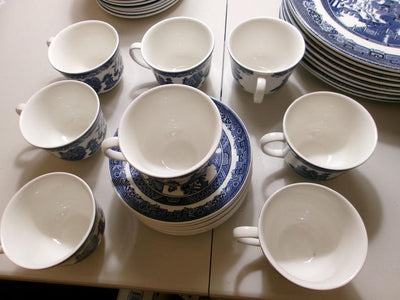 72 piece BLUE WILLOW Dinnerware Set by Johnson Bros.