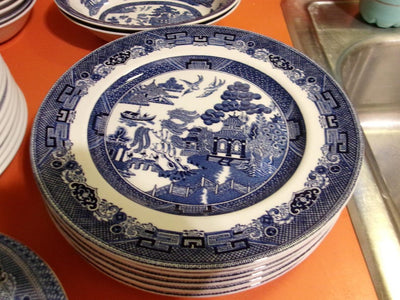 72 piece BLUE WILLOW Dinnerware Set by Johnson Bros.