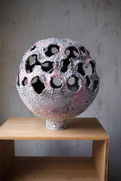 Sculptural Centerpiece, Wabi Sabi Abstract Vessel, Organic Textured Pottery, Statement Object for Modern Interior