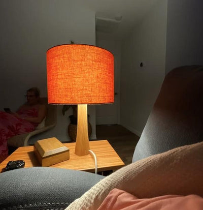 Handcrafted Wooden Table Lamp: Modern Bedside Desk Light
