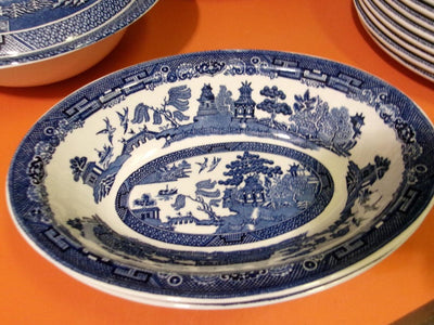 72 piece BLUE WILLOW Dinnerware Set by Johnson Bros.