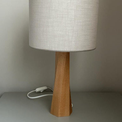 Handcrafted Wooden Table Lamp: Modern Bedside Desk Light