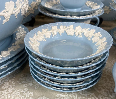 Vintage Wedgwood Embossed Queen's Ware dinner & tea set