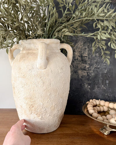 Matte textured vase, aged vessel, Artisanal vase, Minimalist organic shape vase, Stone textured vase, Rustic Pottery Style, Minimalist decor