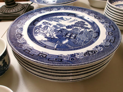 72 piece BLUE WILLOW Dinnerware Set by Johnson Bros.