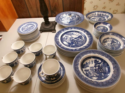72 piece BLUE WILLOW Dinnerware Set by Johnson Bros.