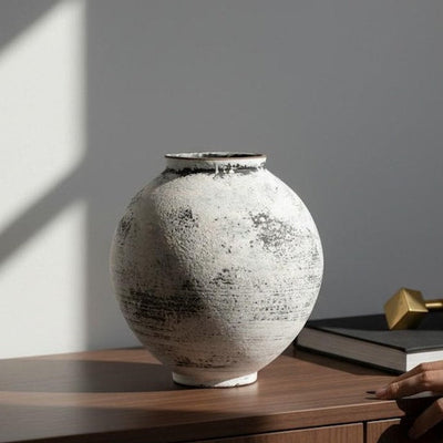 Wabi Sabi Porcelain Vase for Japandi Minimalist Home Decor