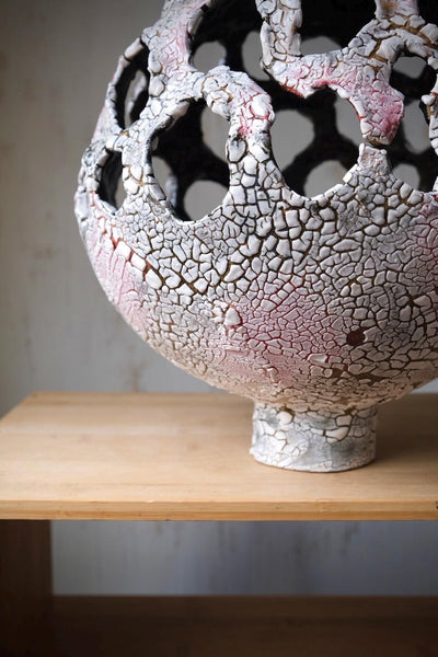 Sculptural Centerpiece, Wabi Sabi Abstract Vessel, Organic Textured Pottery, Statement Object for Modern Interior