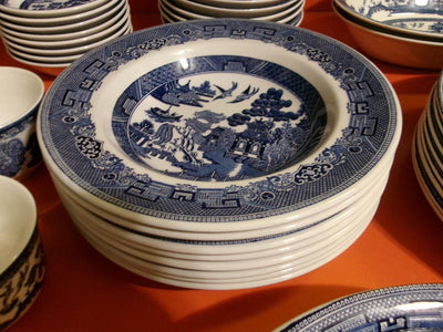 72 piece BLUE WILLOW Dinnerware Set by Johnson Bros.