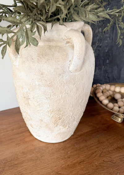 Matte textured vase, aged vessel, Artisanal vase, Minimalist organic shape vase, Stone textured vase, Rustic Pottery Style, Minimalist decor