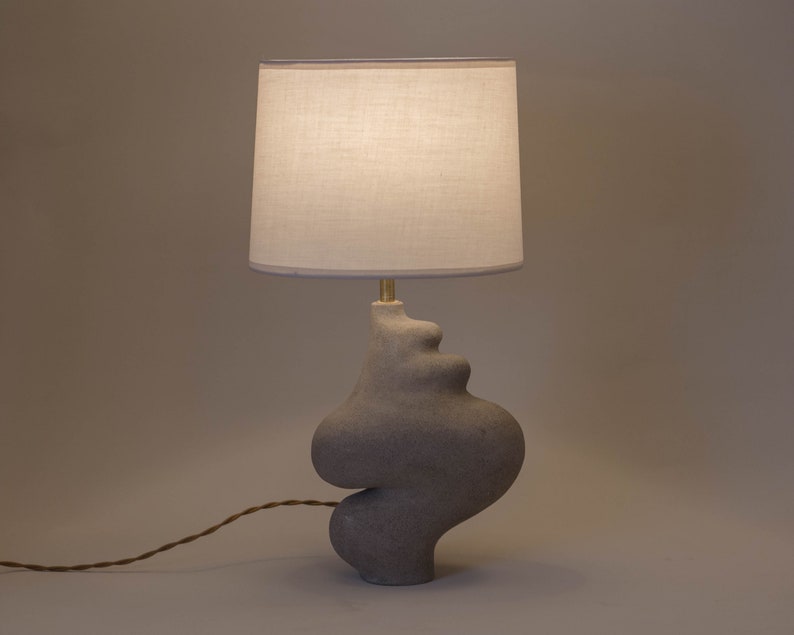 Sculptural Grey Ceramic Table Lighting, Muf Lamp