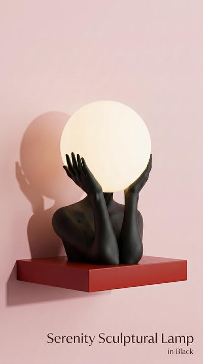Sculptural Sphere Table Lamp, Modern Bedside Serenity, Artistic Ambient Light, Minimalist Home Decor