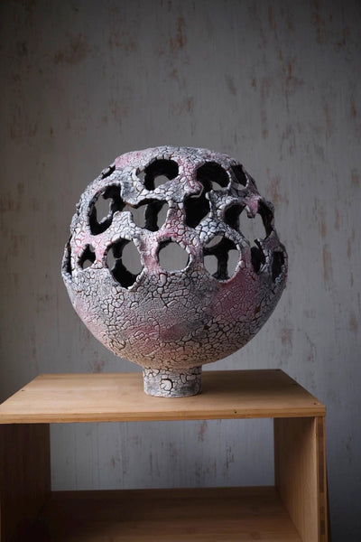 Sculptural Centerpiece, Wabi Sabi Abstract Vessel, Organic Textured Pottery, Statement Object for Modern Interior