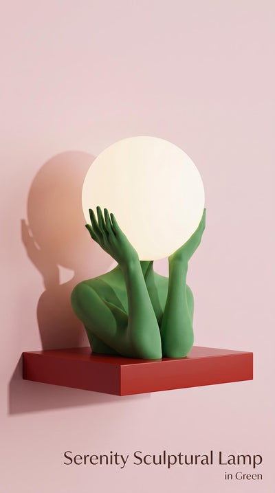 Sculptural Sphere Table Lamp, Modern Bedside Serenity, Artistic Ambient Light, Minimalist Home Decor