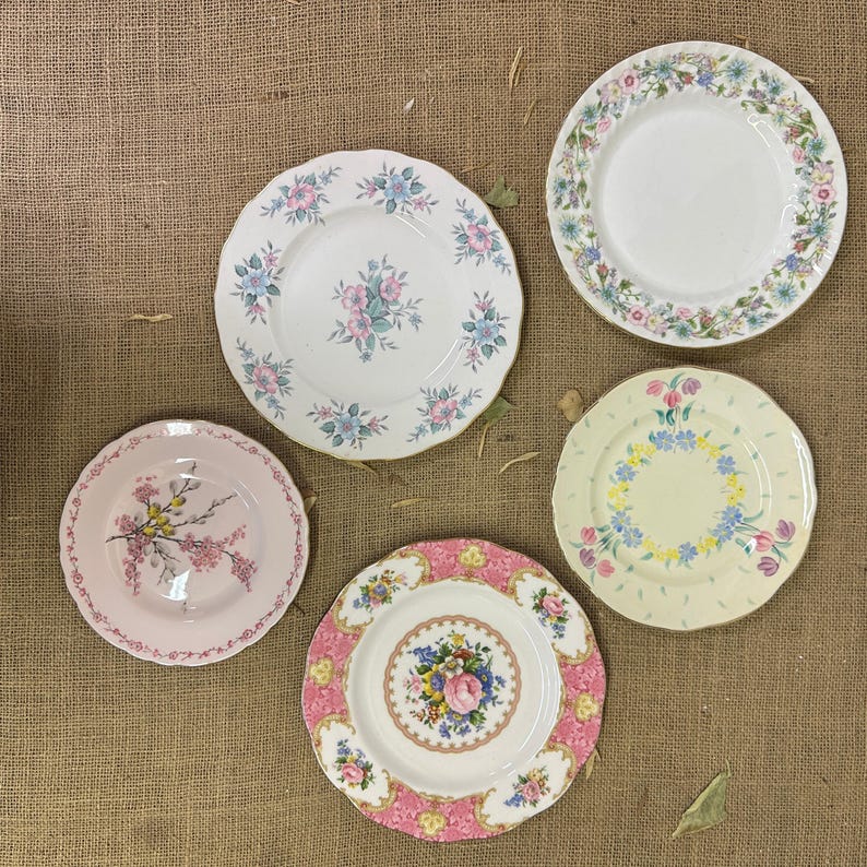 Beautiful collection of pretty antique plates perfect for handing on you're wall to create a statement piece of decor