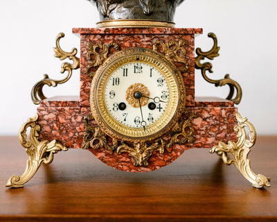 Antique 3-Piece French Clock Garniture Set | 19th Century Marly Horse Sculpture
