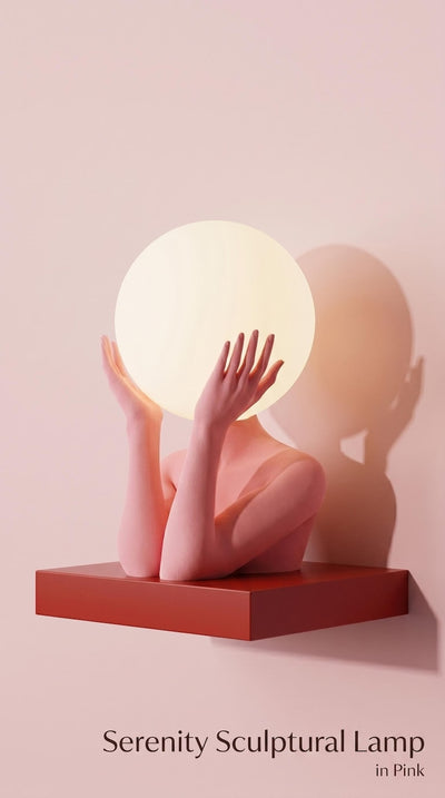 Sculptural Sphere Table Lamp, Modern Bedside Serenity, Artistic Ambient Light, Minimalist Home Decor